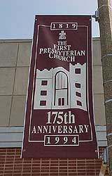 The Presbyterian Church 175th Anniverary banner